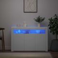 vidaXL Komoda s LED svetlami biela 115,5x30x75 cm