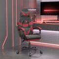 vidaXL Herná stolička s opierkou na nohy čierna a vínová umelá koža