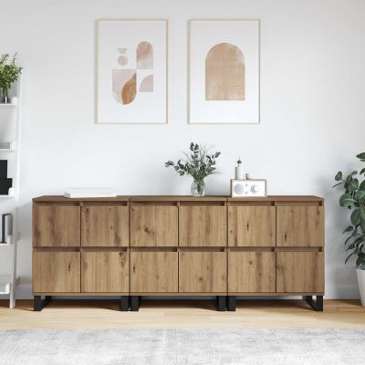 vidaXL Servírovacia skriňa 3 ks Remeselný dub 60 x 35 x 70 cm