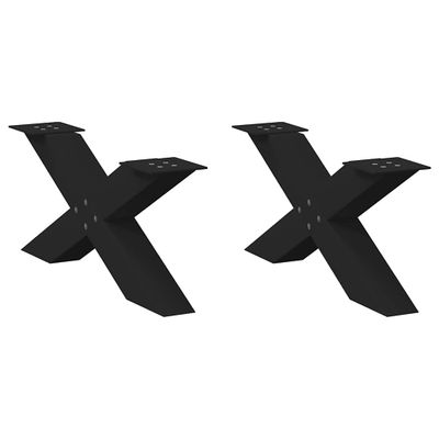vidaXL Nohy konferenčného stolíka v tvare X, 2 ks, čierne, 70 x (30-31) cm, oceľové