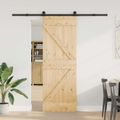 vidaXL Posuvné dvere NARVIK Prírodná a čierna 70 x 210 cm (213,5 cm)