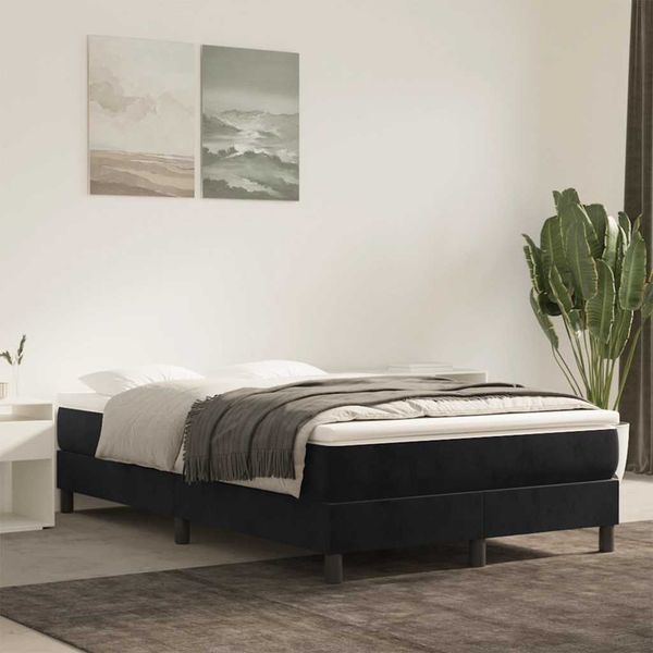 vidaXL Matrac s taštičkovými pružinami stredná tvrdosť čierny 120x220x20 cm zamat