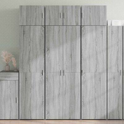 vidaXL Úložná lavička sivá sonoma 70x42,5x225 cm kompozitné drevo