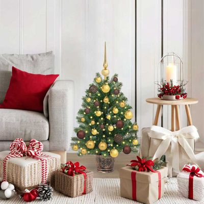 vidaXL Umelý vianočný stromček s 150 LED-i Zelená 75 cm PE a PVC