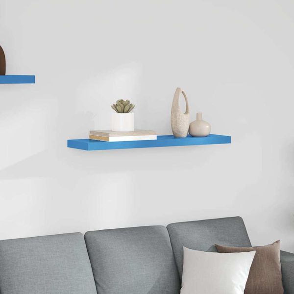 vidaXL Plávajúca nástenná polica modrá 90x23,5x3,8 cm MDF