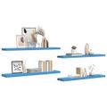 vidaXL Plávajúce nástenné police 4 ks modré 120x23,5x3,8 cm MDF