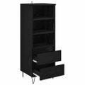 vidaXL Highboard Čierny dub 40 x 36 x 110 cm Kompozitné drevo
