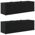 vidaXL Záhradné kvetináče 3 nádoby 2 ks čierne 105x30x32 cm polyratan