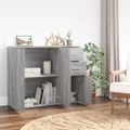 vidaXL Komoda sivá sonoma 91x29,5x75 cm spracované drevo