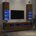 vidaXL TV skrinky s LED svetlami 2 ks dub artisan 30,5x30x102 cm
