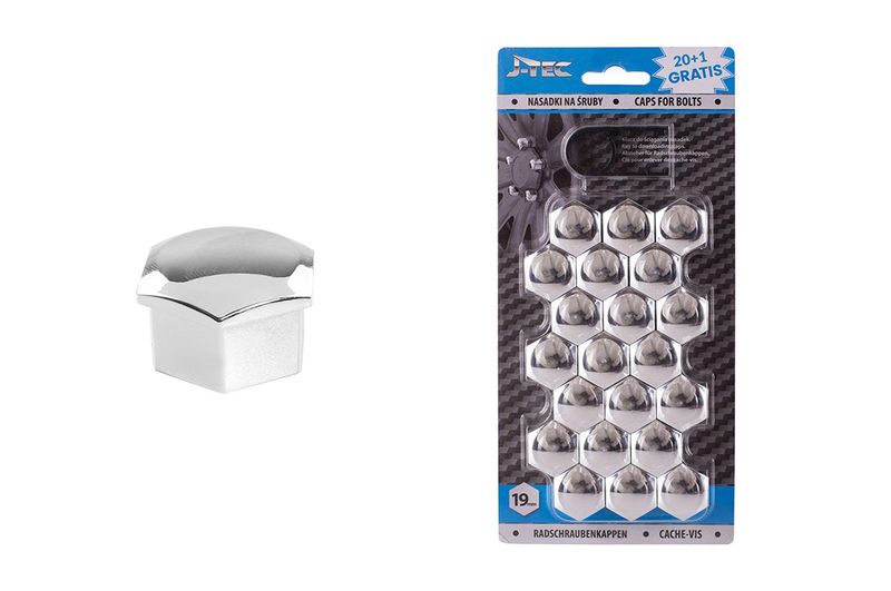 Sada krytiek na skrutky kolies 19 mm - chrómové