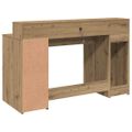 vidaXL Stôl s LED svetlami dub artisan 140x55x91 cm kompozitné drevo