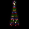 vidaXL Vianočný stromček, kužeľ 108 LED, farebné svetlo 70x180 cm