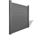 vidaXL Záhradný plot, 1 štvorcový + 1 šikmý panel, WPC 283 cm, sivý