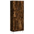 vidaXL Vysoká skrinka dymový dub 69,5x34x180 cm spracované drevo