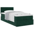 vidaXL Osmanský rám postele s matracom tmavozelená 80x200 cm zamat