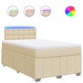 vidaXL Boxspring posteľ s matracom krémová 120x190 cm látka