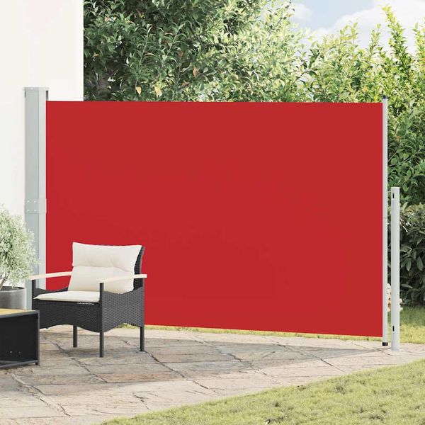 vidaXL Zaťahovacia bočná markíza na terasu 180x300 cm, červená