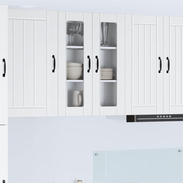 vidaXL Nástenný sklenený kabinet LUCCA Biela 60 x 31 x 80 cm