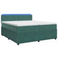 vidaXL Posteľ boxspring s matracom Tmavozelená 200 x 200 cm Zamat