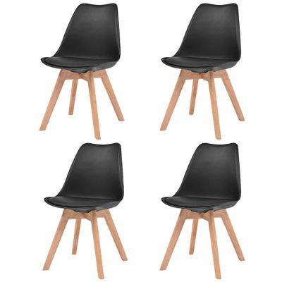 vidaXL Jedálenské stoličky 4 ks, čierne, plast