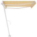 vidaXL Samostatne stojaca automatická markíza 400x300 cm žlto-biela