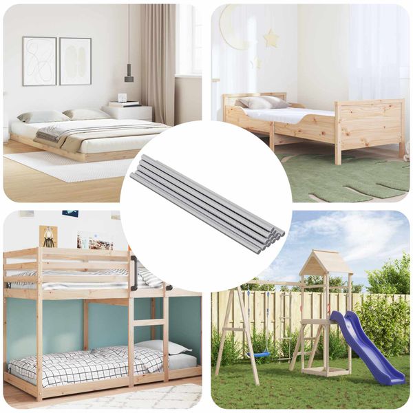 vidaXL Skrutková tyč 12 pcs Strieborná 6 x 170 mm Oceľ
