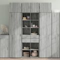 vidaXL Úložná lavička sivá sonoma 70x42,5x225 cm kompozitné drevo