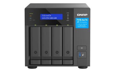 QNAP TVS-h474-PT-8G (2core 3,7 GHz, ZFS, 8 GB RAM, 4x SATA, 2x M.2 NVMe, 2x PCIe, 2x 2,5GbE, 1x HDMI)