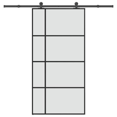 vidaXL Posuvné dvere s kovaním ESG sklo a hliník 102,5x205 cm