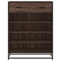 vidaXL Skrinka na topánky, hnedý dub 75x38x97,5cm kompozitné drevo+kov