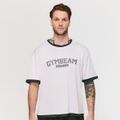 Tričko Oversized Varsity White - GymBeam, veľkosť S