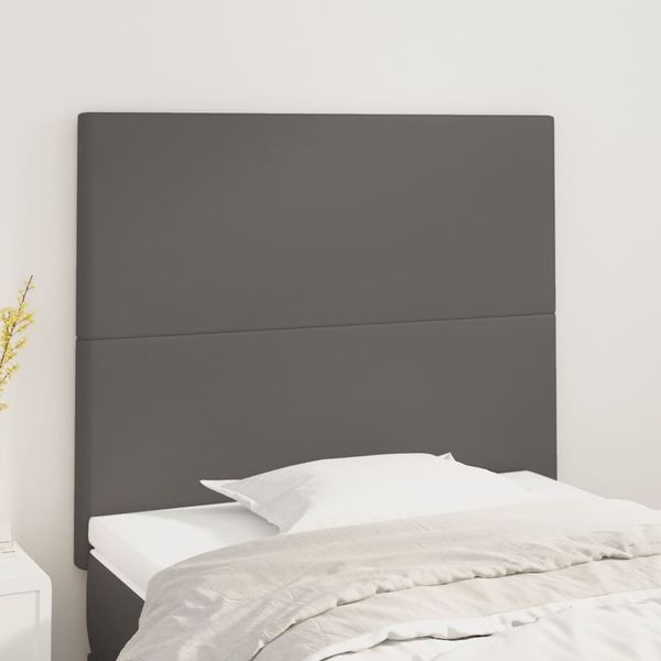 vidaXL Čelo postele sivé 80x5x118/128 cm umelá koža