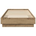 vidaXL Posteľový rám s LED Dub artisan 80 x 200 cm Kompozitné drevo