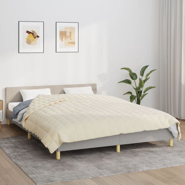 vidaXL Záťažová prikrývka bledokrémová 220x230 cm 11 kg látka