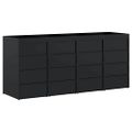 vidaXL Úložisko na 4 koše Wheelie Čierna 272 x 77,5 x 121,5 cm