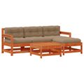 vidaXL Záhradný lounge set 5 ks Vosková hneda borovica