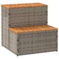VidaXL vírivka Step sivý 50x50x50,5 cm polyratan a masívna akácia