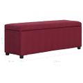 vidaXL Lavica s úložným priestorom 116 cm vínovo-červená polyester