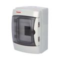 Rozvádzač Acqua 3904-TTB IP65, 4mod., na omietku, priehl. dvere, 215x145x110mm