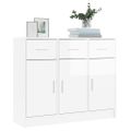 vidaXL Komoda vysoký lesk biela 91x28x75 cm kompozitné drevo
