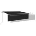 vidaXL Automatická markíza tienidlo&LED&senzor vetra 6x3 m antracitová