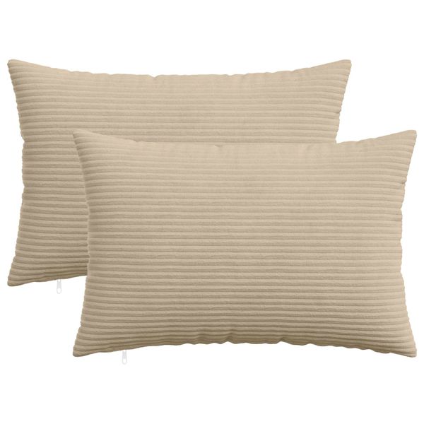 vidaXL Poťah na podložku 2 pcs HEERLEN Sivohnedá 50 x 70 cm manšestr