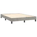 vidaXL Posteľný rám boxsping s matracom bledosivý 140x200 cm zamat
