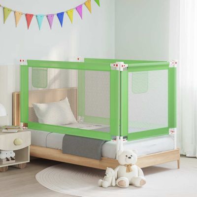 vidaXL Zábrana na detskú posteľ zelená 150x25 cm látka