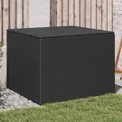 vidaXL Záhradný úložný box čierny 291 l polyratan