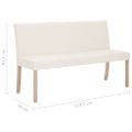 vidaXL Lavica z umelej kože 139,5 cm krémová