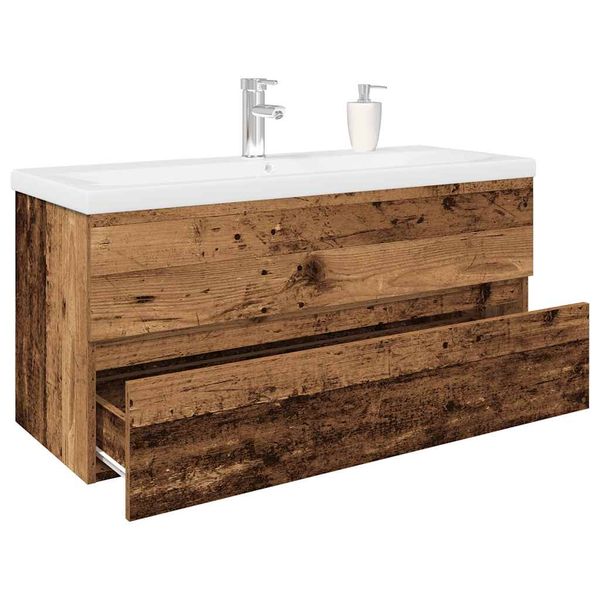 VidaXL drezová skrinka so vstavaným umývadlom a batériou Old Wood