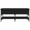 vidaXL Lavička na topánky čierna 102x42x45 cm kompozitné drevo
