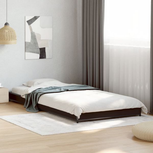vidaXL Posteľný rám čierny 100x200 cm kompozitné drevo a kov